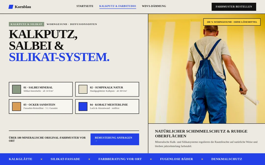 Konzept „Malerei Kornblau“, Ansicht 2 am Desktop