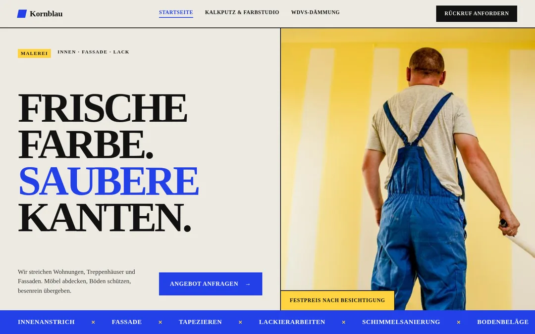 Konzept „Malerei Kornblau“, Ansicht 1 am Desktop